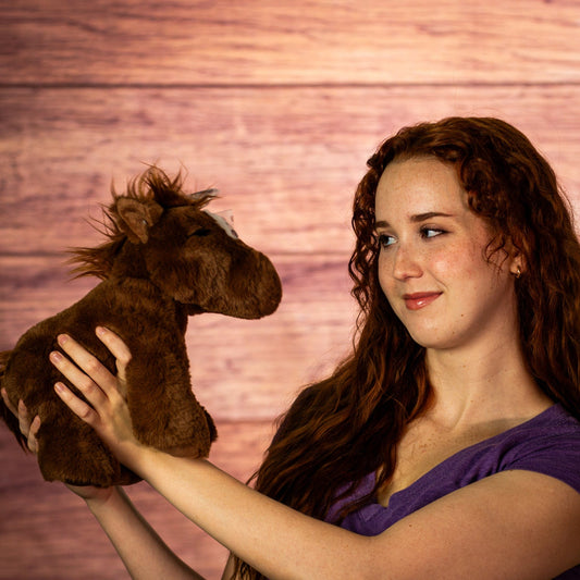 10" Brown Pony Plush with Bow