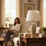 Luxe Modern Contemporary Ceramic Side Table Lamp
