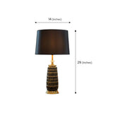 Black-Gold Textured Ceramic Lamp
