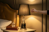 Elegant Floral-Print Ceramic Table Lamp
