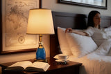Elora Ceramic Blue Brass Table Lamp