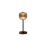 Celestia Modern Brass LED Table Lamp with Artistic Glass Top