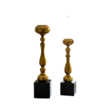 Aeris Sculpted Vintage Brass Candle Stand