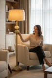 Classic Golden Aura Onyx Floor Lamp