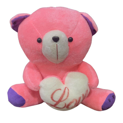 Cute Pink Teddy Bear with Holding Love Heart Gift For Girlfriend