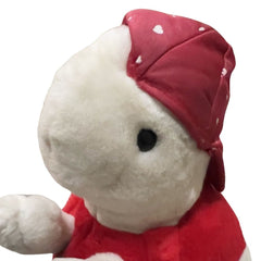 Soft Plush Teddy Bear Toy Red & White for Cute Kids