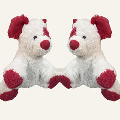 Cute Teddy Bear Dog Plush Toy White & Red Design