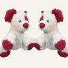 Cute Teddy Bear Dog Plush Toy White & Red Design