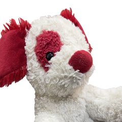 Cute Teddy Bear Dog Plush Toy White & Red Design