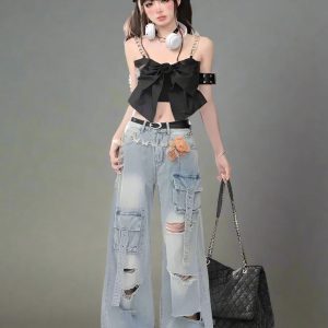 teddy edgy cargo jeans