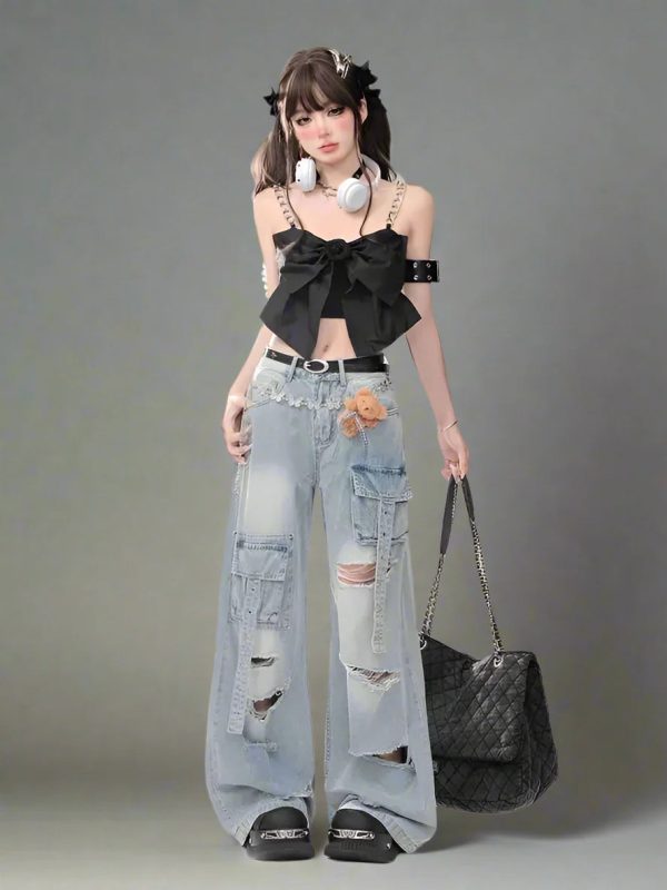teddy edgy cargo jeans