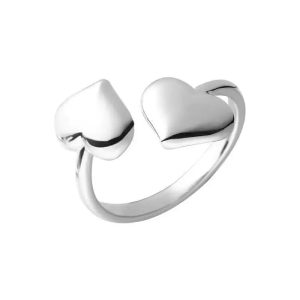 aesthetic double heart glow ring