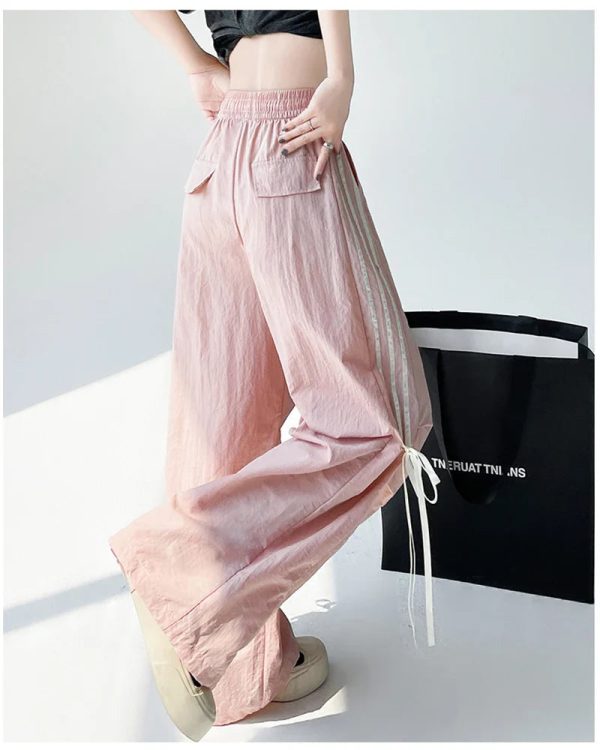 kawaii y2k ribbon wide pants