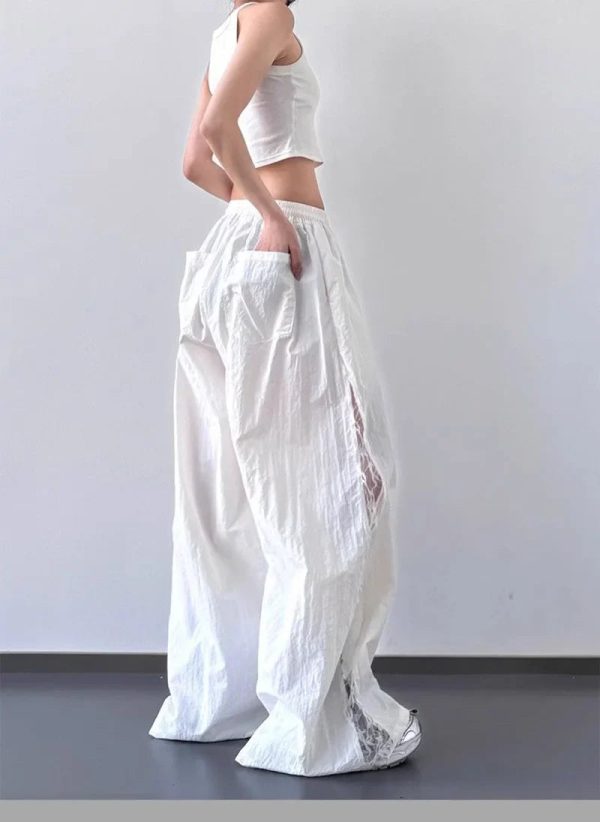 angel flow lace panel alt pants