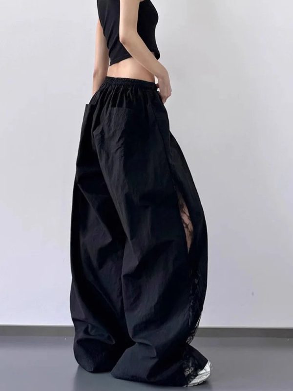 angel flow lace panel alt pants