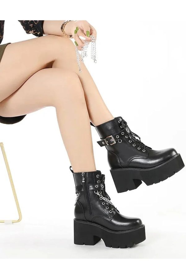 alt black gothic platform combat boots