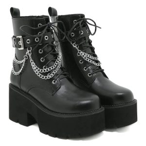 alt black gothic platform combat boots