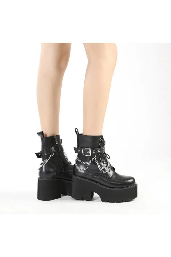 alt black gothic platform combat boots