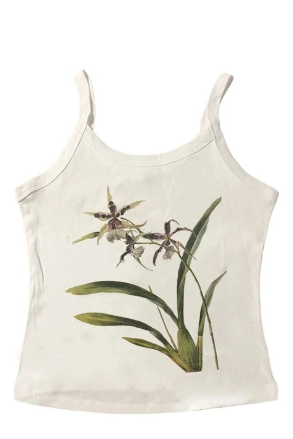 aesthetic botanical bloom tank top