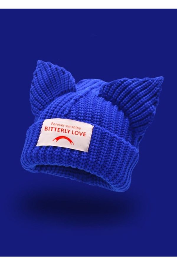 cat ear knitted hat "bitterly love"