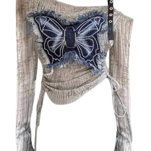 edgy lace up gothic crop top
