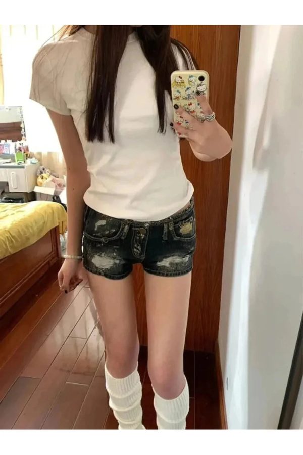y2k jean mini shorts